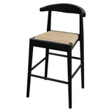 Arden Solid Oak Loom Kitchen Counter Stool (Black) - Front View