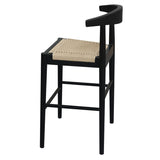Arden Solid Oak Loom Kitchen Counter Stool (Black) - Side View
