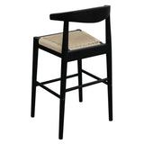 Arden Solid Oak Loom Kitchen Counter Stool (Black) - Top-Down View