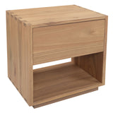 Oscar 1 Drawer Bedside Table (Natural) - Side View