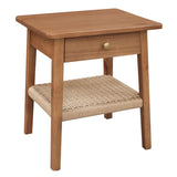 Kelly 1-Drawer Bedside Table (Almond) - Front View