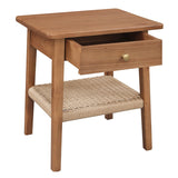 Kelly 1-Drawer Bedside Table (Almond) - Side View