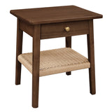 Kelly 1-Drawer Bedside Table (Walnut) - Front View