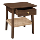 Kelly 1-Drawer Bedside Table (Walnut) - Side View