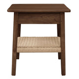 Kelly 1-Drawer Bedside Table (Walnut) - Top-Down View