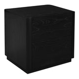Gatsby 2-Drawer Bedside Table (Black) - Front View