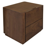 Gatsby 2-Drawer Bedside Table (Walnut) - Front View