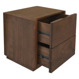 Gatsby 2-Drawer Bedside Table (Walnut) - Side View