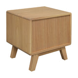 Providence 2 Drawer Bedside Table (Natural) - Side View