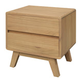 Providence 2 Drawer Bedside Table (Natural) - Top-Down View