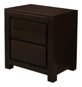 Amsterdam 2 Drawer Bedside Table (Chocolate) - Front View