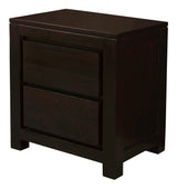 Amsterdam 2 Drawer Bedside Table (Chocolate) - Side View