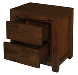 Amsterdam 2 Drawer Bedside Table (Mahogany) - Front View