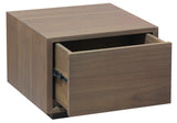 Oscar 1 Drawer Low Bedside Table (Latte) - Front View