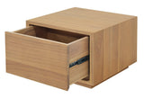 Oscar 1 Drawer Low Bedside Table (Natural) - Front View