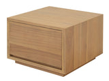 Oscar 1 Drawer Low Bedside Table (Natural) - Side View