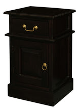 Tasmania 1 Solid Door 1 Drawer Bedside (Chocolate) - Side View