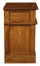 Tasmania 1 Solid Door 1 Drawer Bedside (Light Pecan) - Side View