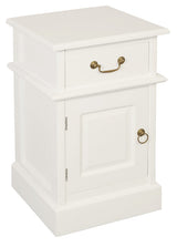 Tasmania 1 Solid Door 1 Drawer Bedside (White) - Front View