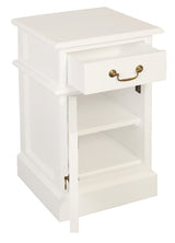 Tasmania 1 Solid Door 1 Drawer Bedside (White) - Side View