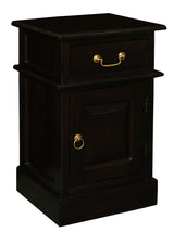 Tasmania 1 Solid Door 1 Drawer Bedside (Chocolate) - Side View