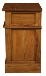 Tasmania 1 Solid Door 1 Drawer Bedside (Light Pecan) - Side View