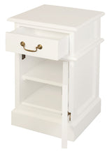Tasmania 1 Solid Door 1 Drawer Bedside (White) - Front View