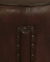 Heritage Genuine Goat Leather Ottoman/Footstool - Side View
