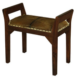 Wilson Genuine Goat Hide Single Seater Stool/Bench (Mahogany) - Front View