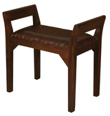 Wilson Genuine Leather Single Seater Stool/Bench (Mahogany) - Front View