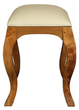 Eloise Cabriole Leg Dressing Stool (Light Pecan) - Side View
