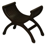 Maeve Solid Mahogany Single Seater Stool (Chocolate) - Front View
