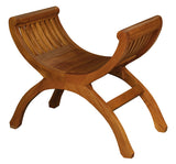 Maeve Solid Mahogany Single Seater Stool (Light Pecan) - Front View