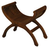 Maeve Solid Mahogany Single Seater Stool (Mahogany) - Front View