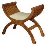 Sloan Single Seater Upholstered Stool (Light Pecan) - Front View