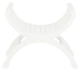 Maeve Solid Mahogany Single Seater Stool (White) - Front View