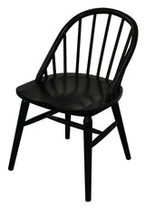 Vera Solid Oak Dining Chair - Set of 2 (Black) - Front View