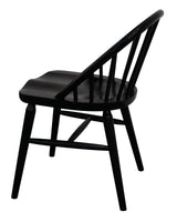Vera Solid Oak Dining Chair - Set of 2 (Black) - Side View