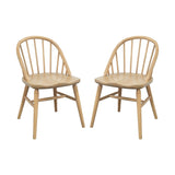 Vera Solid Oak Dining Chair - Set of 2 (Natural) - 45-Degree Angle