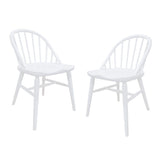 Vera Solid Oak Dining Chair - Set of 2 (White) - Top-Down View