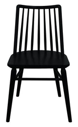 Riviera Solid Oak Dining Chair - Set of 2 (Black) - Side View
