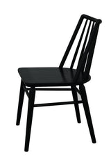 Riviera Solid Oak Dining Chair - Set of 2 (Black) - 45-Degree Angle