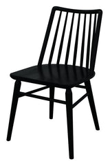 Riviera Solid Oak Dining Chair - Set of 2 (Black) - Rear View