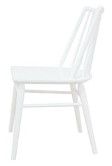 Riviera Solid Oak Dining Chair - Set of 2 (White) - Side View