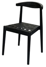 Elliot Leather Dining Chair (Black) - Front View