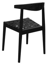 Elliot Leather Dining Chair (Black) - Top-Down View