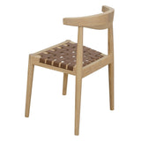 Elliot Leather Dining Chair (Natural) - Top-Down View