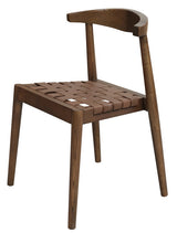 Elliot Leather Dining Chair (Walnut) - Front View