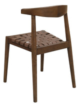 Elliot Leather Dining Chair (Walnut) - Top-Down View
