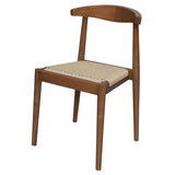 Arden Solid Oak Dining Chair with Loom (Almond) - Front View